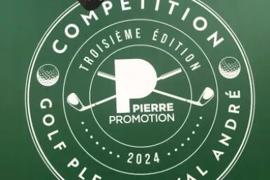 Logo de la troisième édition du Trophée de Golf Pierre Promotion au Golf Bluegreen de Pléneuf-Val-André.